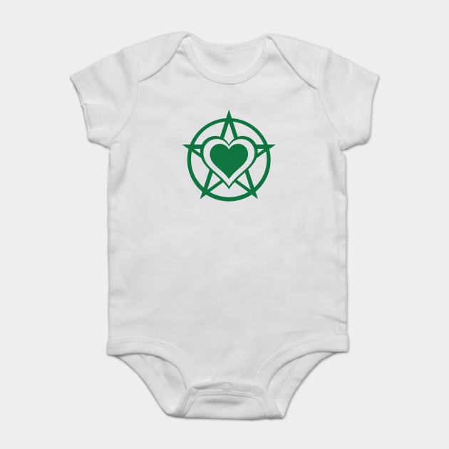 Green Pagan Heart Cheeky Witch® Baby Bodysuit by Cheeky Witch